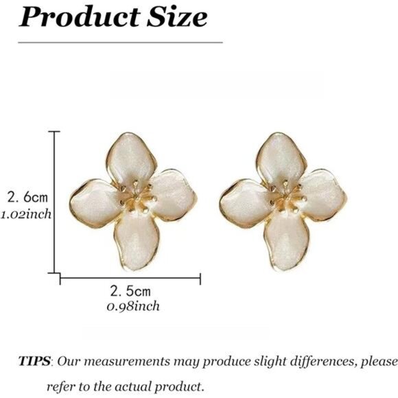 Pearl Flower Earrings for Women Chunky Gold Floral Statement Trendy Jewelry - Picture 5 of 6